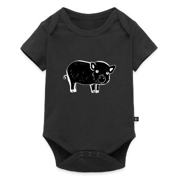 Pig Symbol Animal Baby contraste - Body à manches courtes Premium Bébé - noir - Devant