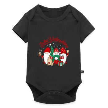Wichtel Frohe Weihnachten Gnomies - Baby Premium Kurzarmbody - Schwarz - Vorne