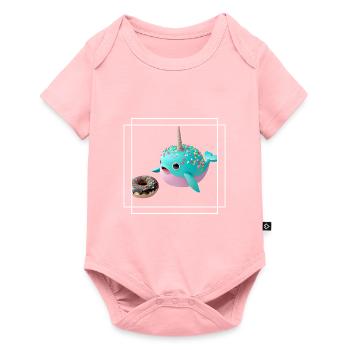 Donut liefhebbende narwal - Premium babyrompertje met korte mouwen  - roze - Voor