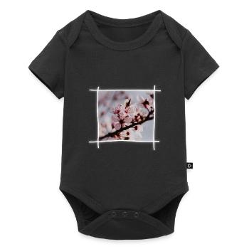 Cherry Blossoms & Cherry Tree - Baby Premium short-sleeve bodysuit - black - Front