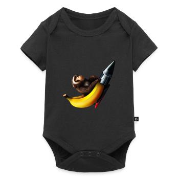 Rocket Banana Monkey Astronaut - Baby Premium short-sleeve bodysuit - black - Front