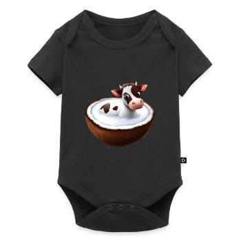 Cow in coconut - Baby Premium short-sleeve bodysuit - black - Front