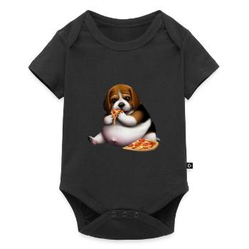 Pizza Lover Beagle Dog - Body à manches courtes Premium Bébé - noir - Devant