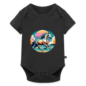 Art du cheval arabe - Body à manches courtes Premium Bébé - noir - Devant