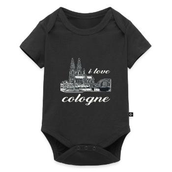 I love Cologne Design with the Cologne Cathedral and the Rhine - Baby Premium short-sleeve bodysuit - black - Front