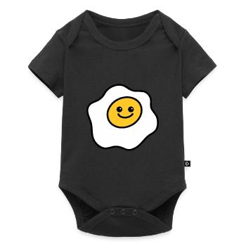 Fröhliches Frühstücksei - Baby Premium Kurzarmbody - Schwarz - Vorne