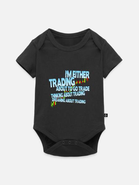I'm either trading - Baby Premium Kurzarmbody - Schwarz
