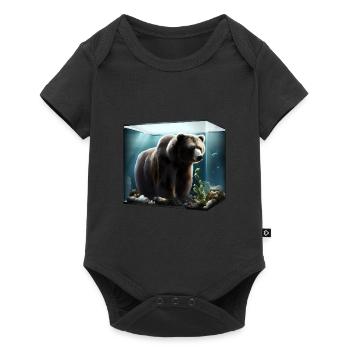 Ours dans l’aquarium - Body à manches courtes Premium Bébé - noir - Devant