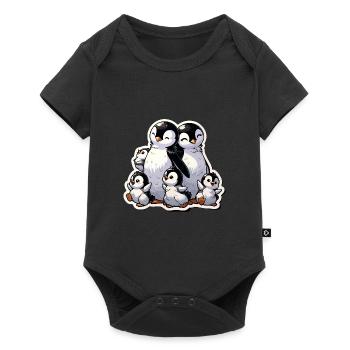 Petits pingouins Pingouin Famille Mignon - Body à manches courtes Premium Bébé - noir - Devant