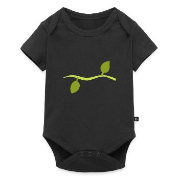 Two Leaves Line Nature - Baby Premium short-sleeve bodysuit - black - Front