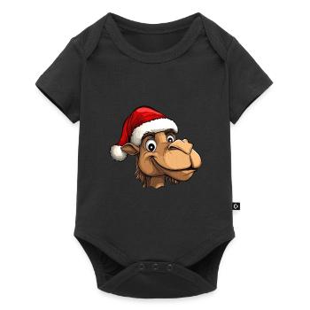 Père Noël à dos de chameau - Body à manches courtes Premium Bébé - noir - Devant
