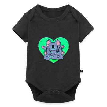Koala Family - Baby Premium short-sleeve bodysuit - black - Front