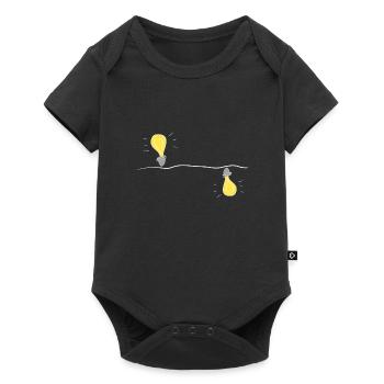 light lamp energy line symbol stroke - Baby Premium short-sleeve bodysuit - black - Front
