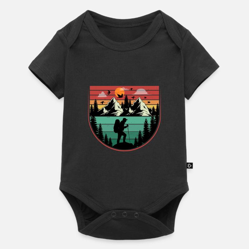 Hiking retro sunset hikers Wanderer - Body à manches courtes Premium Bébé - noir