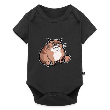Dicke Katze - Baby Premium Kurzarmbody - Schwarz - Vorne