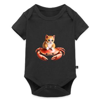 Bébé chat sur crabe - Body à manches courtes Premium Bébé - noir - Devant