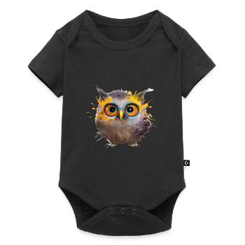 Colorful owl illustration - Baby Premium short-sleeve bodysuit - black - Front
