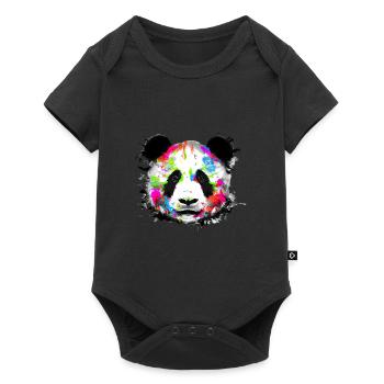 Colorful Panda - Baby Premium short-sleeve bodysuit - black - Front