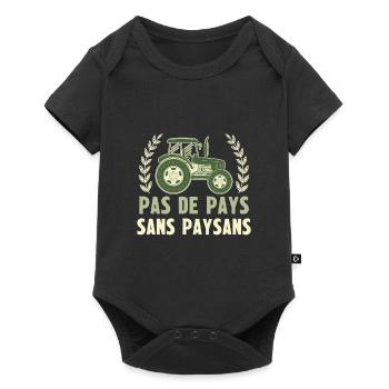 pas de pays sans paysans - Body à manches courtes Premium Bébé - noir - Devant