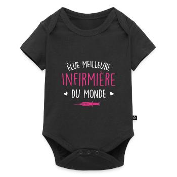 élue meilleure infirmière du monde - Body à manches courtes Premium Bébé - noir - Devant