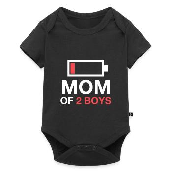 Mom Of Two Boys – Mom Mother 2 Sons Two Boys - Baby Premium short-sleeve bodysuit - black - Front