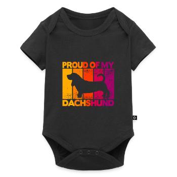 Fier de mon teckel - Body à manches courtes Premium Bébé - noir - Devant