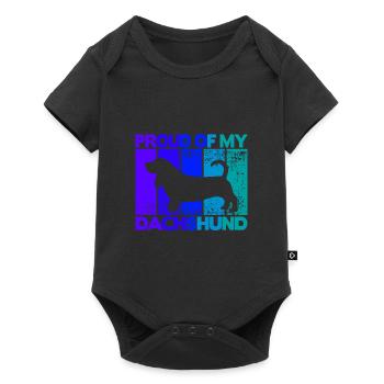 Fier de mon teckel - Body à manches courtes Premium Bébé - noir - Devant