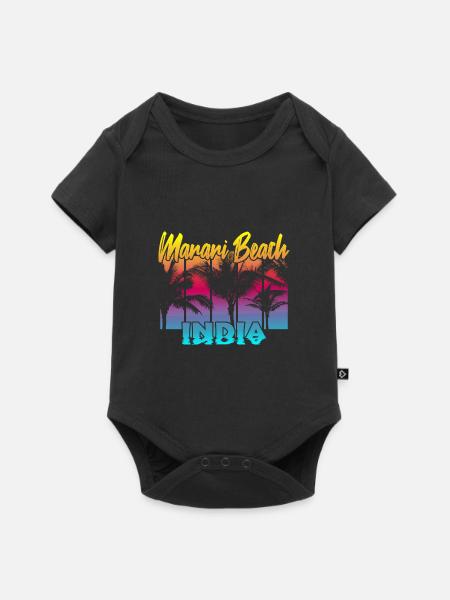 Marari Beach India - Baby Premium Kurzarmbody - Schwarz