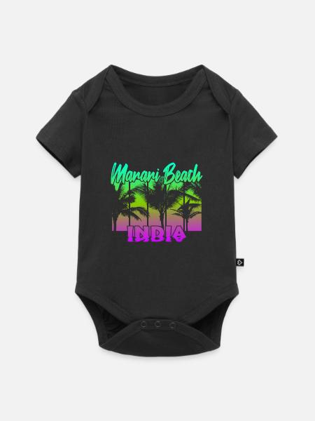 Marari Beach India - Baby Premium Kurzarmbody - Schwarz