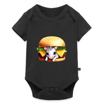 Licorne Cheeseburger - Body à manches courtes Premium Bébé - noir - Devant