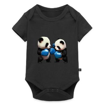 Combattre les pandas - Body à manches courtes Premium Bébé - noir - Devant