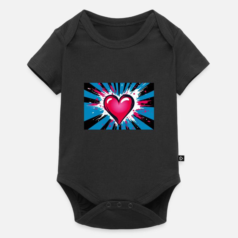 Amour de coeur dans le Style abstrait Pop Art Graffiti - Body à manches courtes Premium Bébé - noir