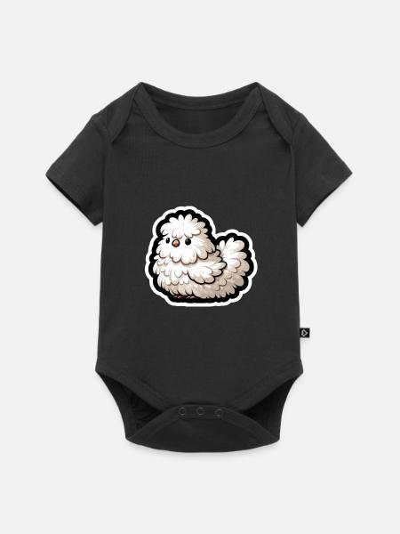 Silkie Chicken Fluffy Chicken Silkies - Baby Premium Kurzarmbody - Schwarz