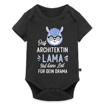 Architektin Lama Spruch Lustige Geschenkidee - Baby Premium Kurzarmbody - Schwarz - Vorne