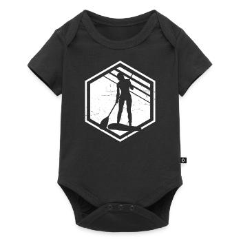 Standup Paddle Herren Damen Stand up Paddling Boar - Baby Premium Kurzarmbody - Schwarz - Vorne