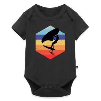 Men foilwing wingsurfing women wingfoil - Baby Premium short-sleeve bodysuit - black - Front