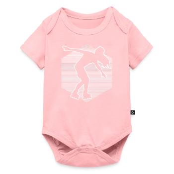 Rollschuhlaufen Rollerskaten Rollschuh Rollerskate - Baby Premium Kurzarmbody - Rosa - Vorne