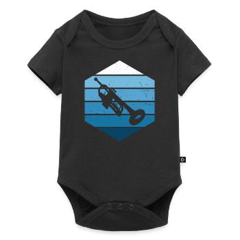 Trompetenspieler Damen Trompeten Spieler - Baby Premium Kurzarmbody - Schwarz - Vorne