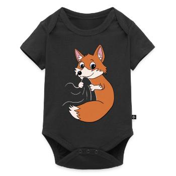 Süßer Fuchs Kinder - Baby Premium Kurzarmbody - Schwarz - Vorne