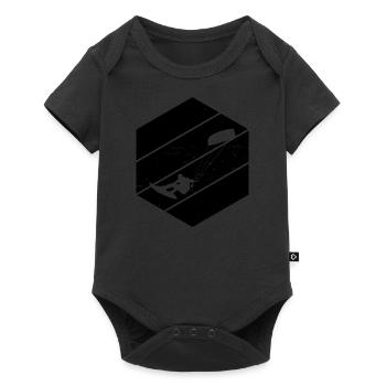 Damen Kite Kitesurfing Herren Kitesurfer - Baby Premium Kurzarmbody - Schwarz - Vorne