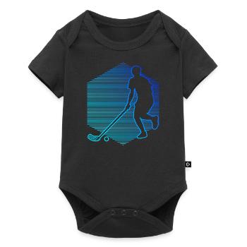 Damen Hockey Unihockey Floorball Unihockeyspielen - Baby Premium Kurzarmbody - Schwarz - Vorne