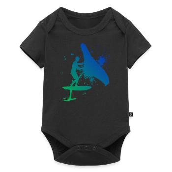 foilwing Women wingsurf Men wingsurfing - Baby Premium short-sleeve bodysuit - black - Front