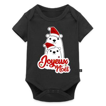 Joyeux Noel Noël fêter noël - Body à manches courtes Premium Bébé - noir - Devant