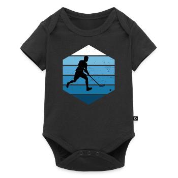 Floorball, floorball, women's floorball - Baby Premium short-sleeve bodysuit - black - Front