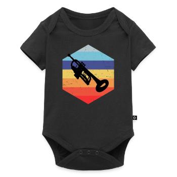Trompetenspieler Trumpet Herren Damen Jazz Trompet - Baby Premium Kurzarmbody - Schwarz - Vorne