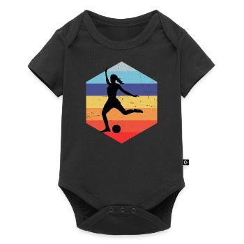 Women's Football Playing Men's Football Soccer - Baby Premium short-sleeve bodysuit - black - Front