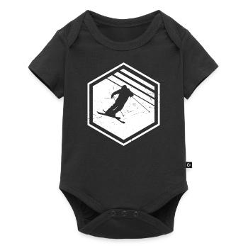 Ski Jumping Herren Freestyle Ski Slopestyle - Baby Premium Kurzarmbody - Schwarz - Vorne
