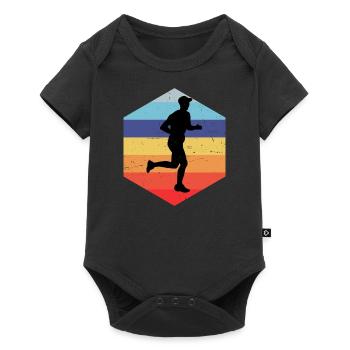 Course de cross-country hommes - Body à manches courtes Premium Bébé - noir - Devant