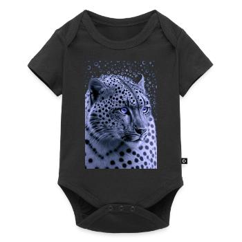 Snow Leopard Blue Eyes - Baby Premium short-sleeve bodysuit - black - Front