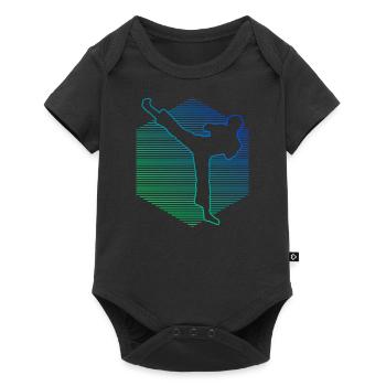 Kickboxing Kickboxer Kickboxen Damen Kickbox - Baby Premium Kurzarmbody - Schwarz - Vorne